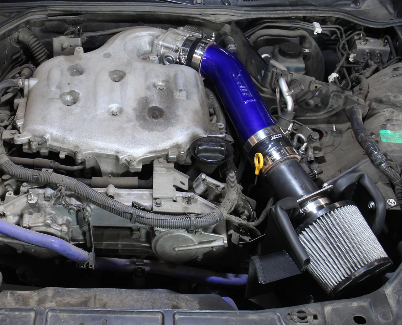 HPS Black Shortram Air Intake + Heat Shield for 2003-2007 Infiniti G35 Coupe 3.5L V6 - Image 2