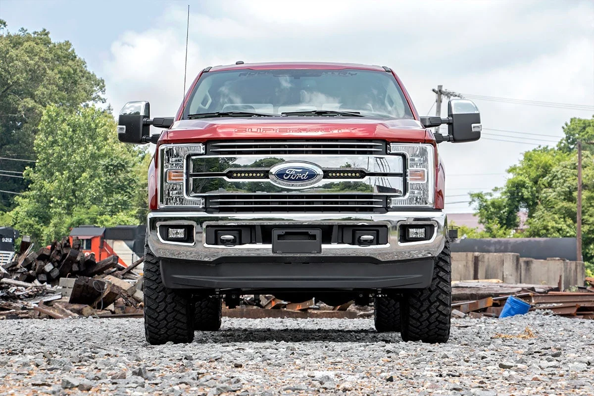 LED Light | Grille Mount | 8" LED w/ Brackets | Ford F-250/F-350 Super Duty Lariat 2WD/4WD | 2017 | Rough Country | 70697 - Image 3