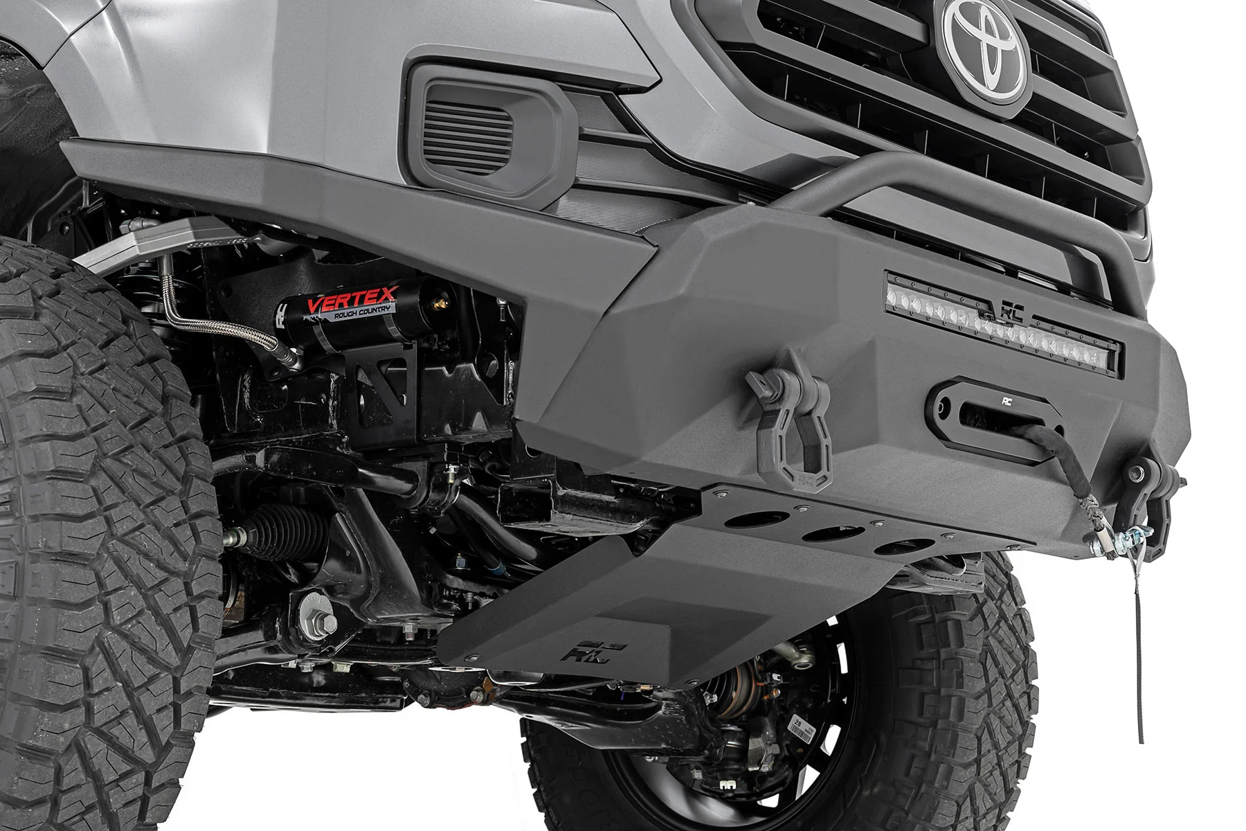 Front Bumper | High Clearance | Hybrid | 20" Blk DRL LED | Toyota Tacoma | 2016-2022 | Rough Country | 10725 - Image 3