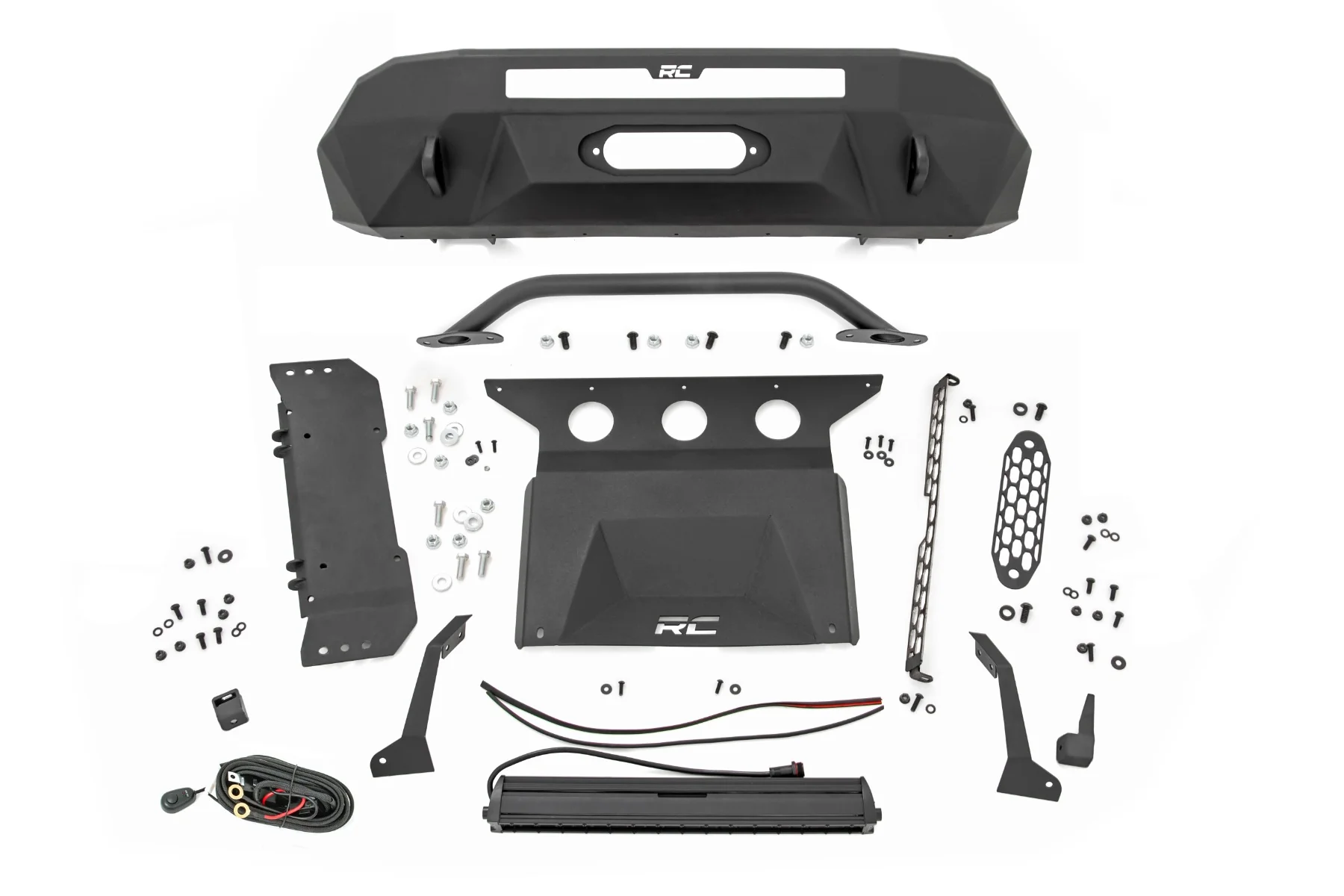 Front Bumper | Hybrid | 20" Blk LED | Toyota Tacoma 2WD/4WD | 2016-2022 | Rough Country | 10718 - Image 4