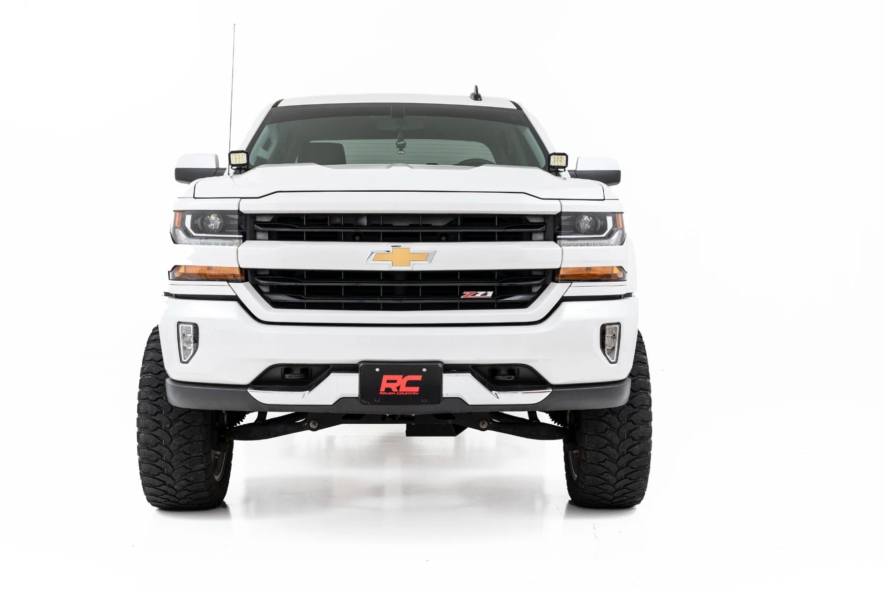 LED Light | Ditch Mount | 2" Black Pair | White DRL | Chevrolet Silverado/GMC Sierra 1500 | 2014-2018 | Rough Country | 71054 - Image 3