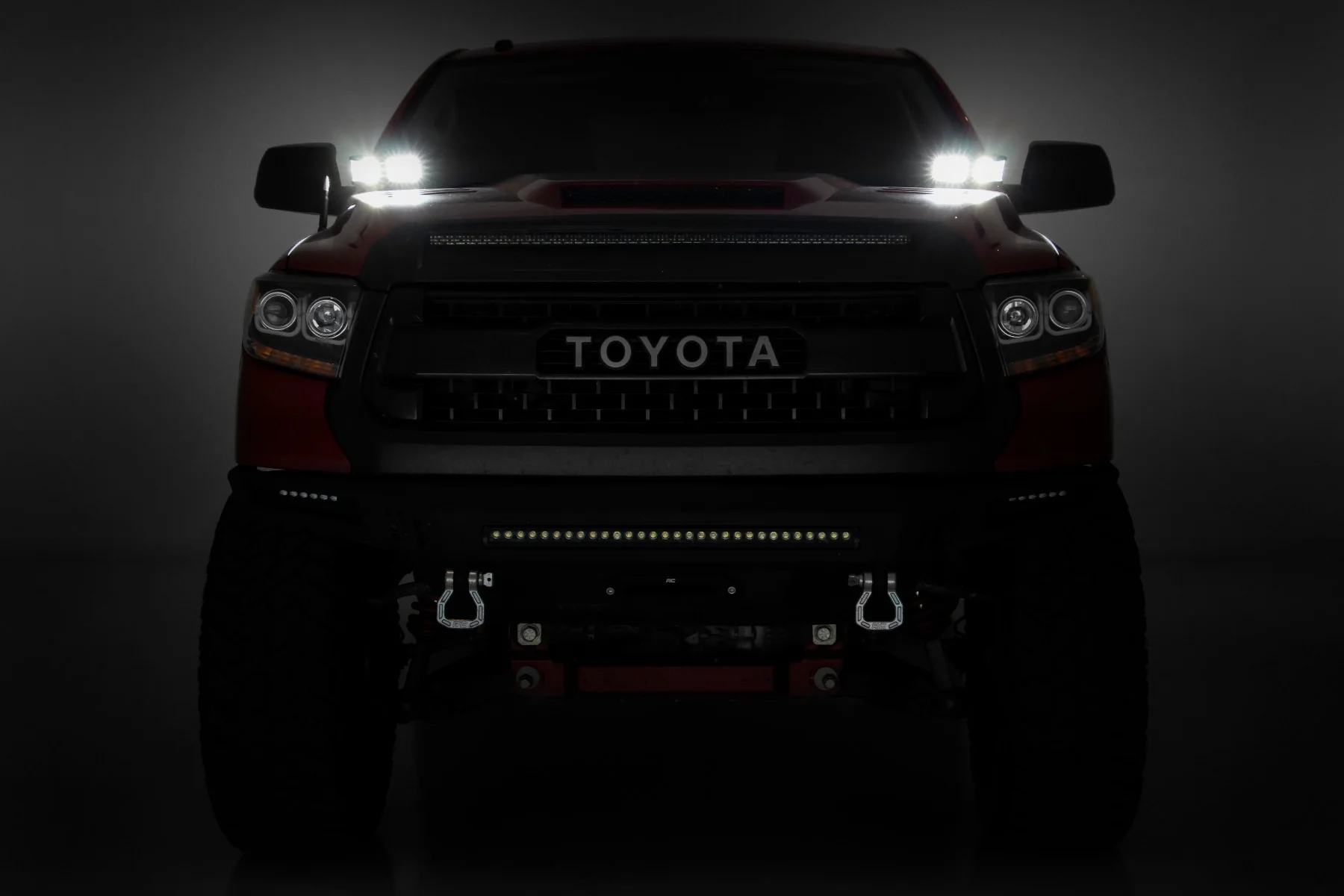 LED Light | Ditch Mount | Dual 2" Black Pairs | Flood | Toyota Tundra | 2014-2021 | Rough Country | 70836 - Image 5