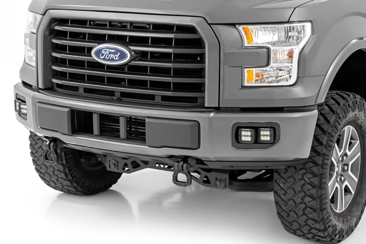 LED Light | Fog Mount | Dual 2" Black Pairs | SAE | Ford F-150 | 2015-2017 | Rough Country | 70831 - Image 2