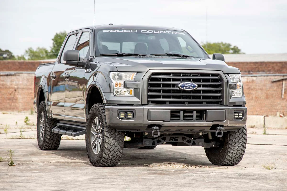 LED Light | Fog Mount | Dual 2" Black Pairs | SAE | Ford F-150 | 2015-2017 | Rough Country | 70831 - Image 6
