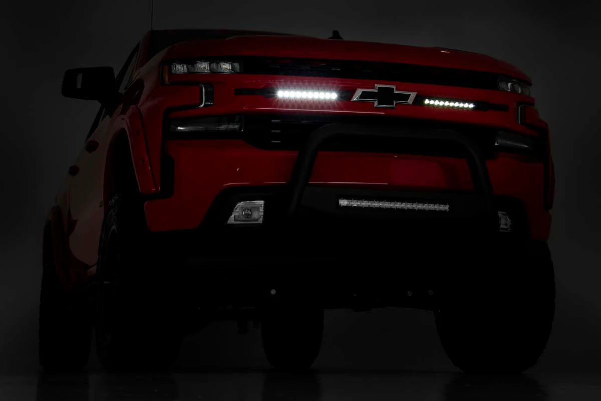 LED Light | Grille Mount | 10" Black Slimline Pair | Chevy Silverado 1500 | 2019-2022 | Rough Country | 70817 - Image 5