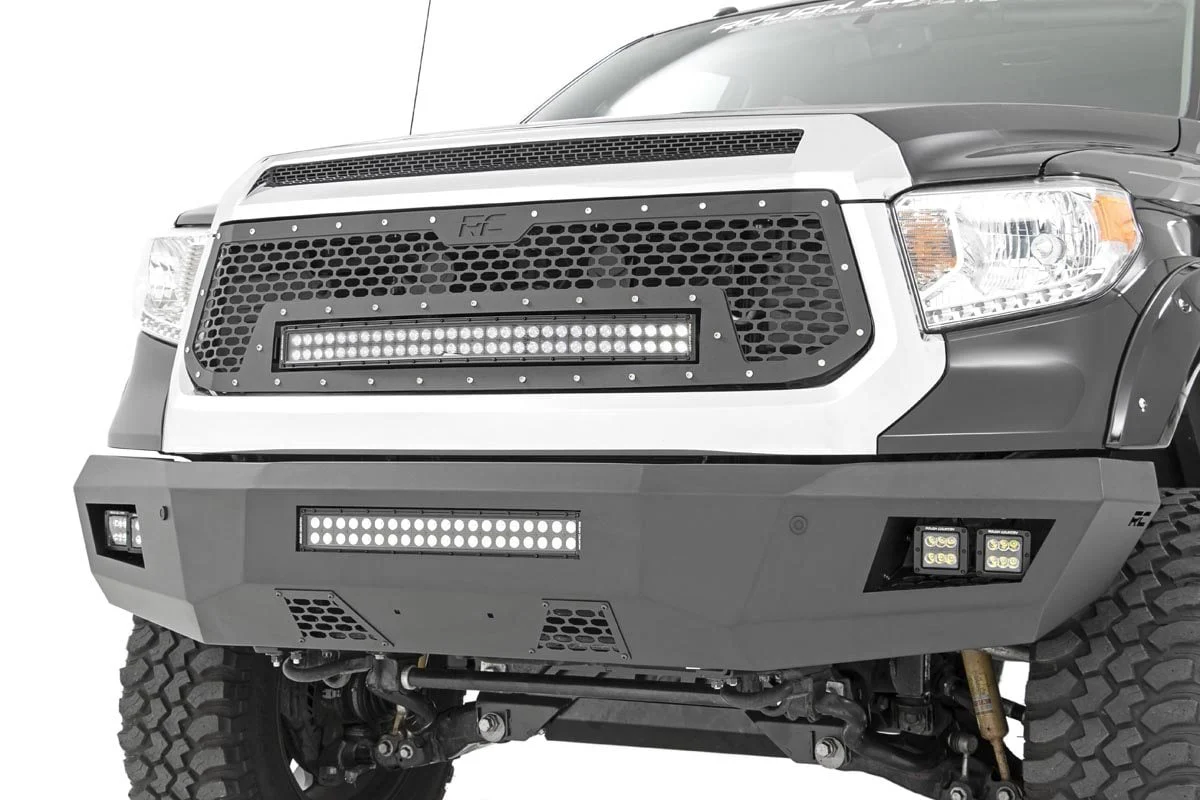 Mesh Grille | 30" Dual Row LED | Black | Amber DRL | Toyota Tundra | 2014-2017 | Rough Country | 70224 - Image 2