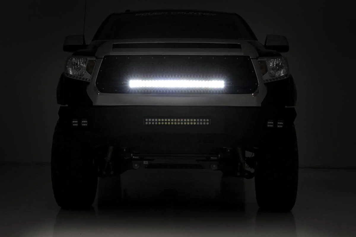 Mesh Grille | 30" Dual Row LED | Black | White DRL | Toyota Tundra | 2014-2017 | Rough Country | 70225 - Image 5