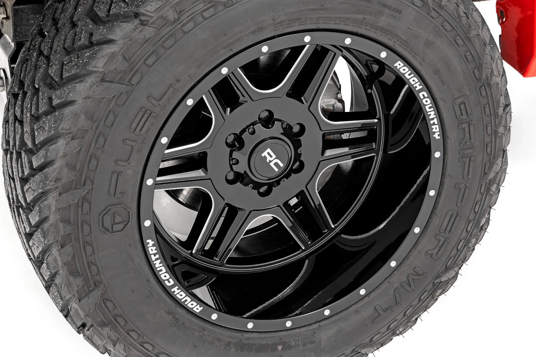 Rough Country 92 Series Wheel | Machined One-Piece | Gloss Black | 20x12 | 6x5.5 | -44mm | 2019-2022 |  92201212 - Image 4