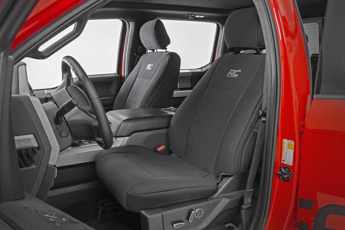 Seat Covers | Front Bucket Seats | Ford F-150 /Super Duty | 2015-2022 | Rough Country | 91016 - Image 2